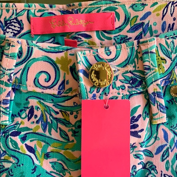 Sz 2 Lilly Pulitzer womens crop pants SouthOcean Skinny NWT - Picture 4 of 7